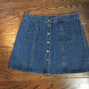 BDG snap front denim skirt
